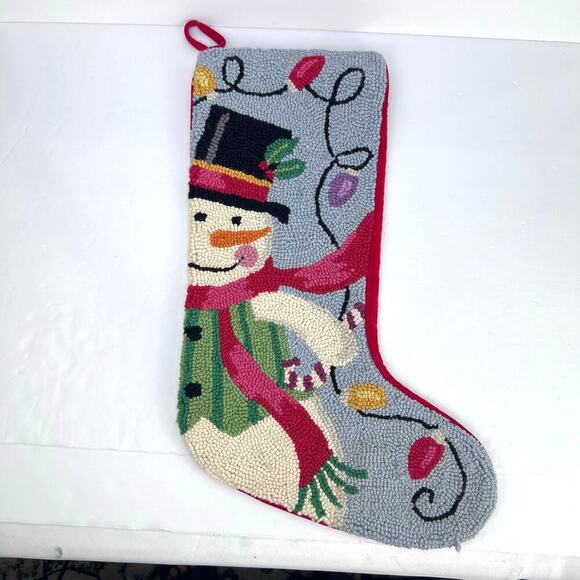 2 NEEDLEPOINT Peking Handicraft Wool Reindeer & Snowman Christmas Stockings - Picture 7 of 12